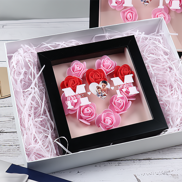 Personalized Photo Flower Box Gift for Mom - Add Your Family Names and Show Your Love