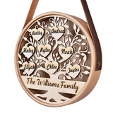 Custom Family Tree Round Wooden Night Light with Personalized Name - Perfect Decoration for Mom's Home