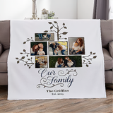 Customize Your First Mother's Day Gift with Personalized Family Tree Photo Blanket for Mom