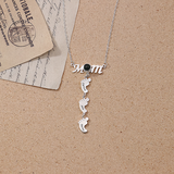 Personalized MOM Necklace with Feet and Projected Photo - The Perfect First Mother's Day Gift