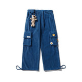 Lzhdiy Japanese Streetwear Corduroy Pants Male Vintage Brown Cargo Pockets Oversized Korean Wide Leg Hip Hop Trousers