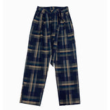 Plaid Pants Plaid Trousers Male Checked Trousers Straight Baggy Casual Korean Harajuku Men's Fashion Pants Streetwear