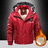 Mens Winter Jackets Warm Hooded Jacket Fur Collar Jacket Coat Men's Wool Lined Jacket Coat Casual Work Jackets for Men