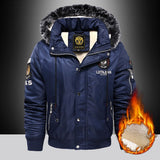 Mens Winter Jackets Warm Hooded Jacket Fur Collar Jacket Coat Men's Wool Lined Jacket Coat Casual Work Jackets for Men
