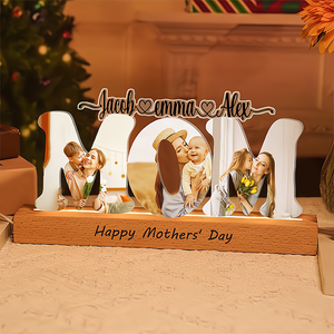 MOM Photo Night Light with Customizable Child's Name - Perfect Gift for Mom on Mother's Day
