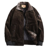 Mens Warm Corduroy Jackets And Coats Fleece Lined Thick Thermal Parkas Flight Bomber Outerwear Plus Size M-6XL