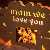 Personalized Wood Photo Night Light - Mom We Love You with Custom Name and Photo - Perfect Mother's Day Gift
