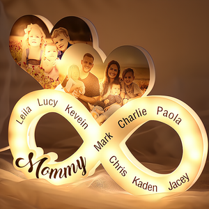 Surprise Mom with a Personalized Double Heart Name Photo Unlimited Lamp - Perfect First Mother's Day Gift
