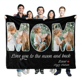 Customize Your Mother's Day Gift with Personalized Mom Photo Blanket - Funny and Heartfelt Gift Idea for Mom