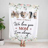 Personalized Text Photo Throw Blanket for Mom- Perfect Mother's Day Keepsake