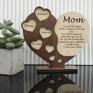 Show Mom Your Love with a Personalized Handmade Wooden Plaque Mother's Day Decoration Perfect Gift from Daughter or Son