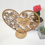 Engraved Wooden Heart Ornament with Name or Message - Great Gift for Friends or Family