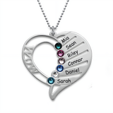 Celebrate Motherhood with Engraved Child Names Birthstone Necklace: Great first mothers day Gift Idea for mom