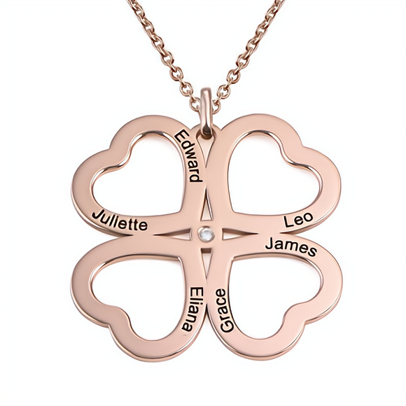 Custom Leaf Heart Necklace with Birthstone in Rose Gold Plating Personalized and Meaningful Jewelry