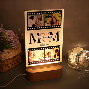 Personalized LED Lights Photo Storyboard with MOM Letters - Customizable Name and Picture - Unique Mother's Day Gift Idea