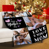 Create A Cozy and Personalized First Mother's Day Gift with A Custom 5 Photo Collage Blanket Show Your Mom Some Love