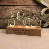 Acrylic MUM Night Light with Personalized Message - Perfect Mother's Day Gift