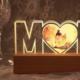 Custom MOM Heart Shaped Photo Acrylic Lamp - The Perfect Mother's Day Present to Light Up Her Heart