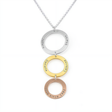 Personalized 3 Circles Tri-Color Custom Engraved Necklace for a Meaningful Mother's Day Gift