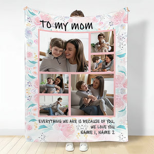 Sentimental Mother's Day gift with a personalized photo blanket of your favorite pictures
