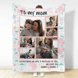 Sentimental Mother's Day gift with a personalized photo blanket of your favorite pictures