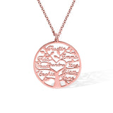 Personalized Mother's Day Gift with a Custom Heart Name Family Tree Necklace Celebrate Mom and Her Loved Ones