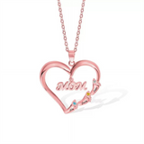 Personalize Your Mother's Day Gift with a Custom Family Name Heart Foot Birthstone Necklace Celebrate Mom and Her Family