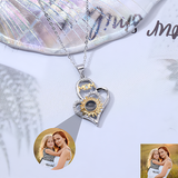 Project Your Love for Mom with a Custom Heart Sunflower Photo Projection Necklace A Unique and Thoughtful Mother's Day Gift