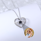 Personalized Projection Necklace - Heart Pendant with 'Mom I Love You' message - The perfect Mother's Day gift