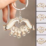 Personalized Hands Print Family Name Keychain - Perfect & Unique Mother's Day Gift for Mom