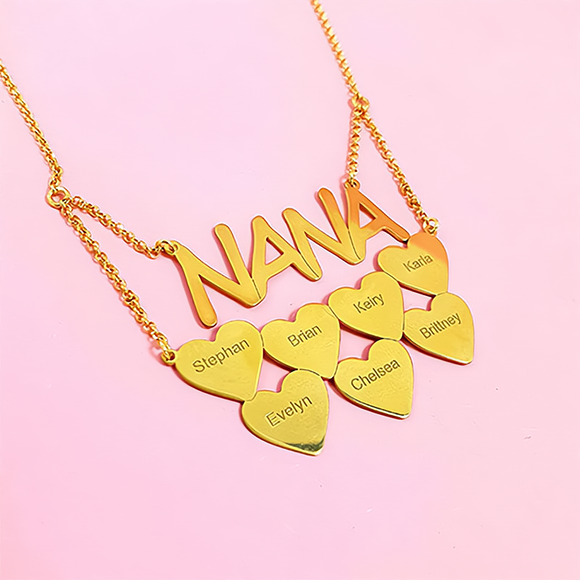 Personalized Heart-Shaped Name Necklace for Mom - Stylish and Thoughtful Mother's Day Gift