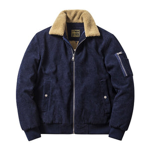 Corduroy Thick Coat Men Plus Velvet and Cotton Fleece Collar Warm Jacket Outdoor Tooling Imitation Lamb Velvet Coats Big Size M-5XL