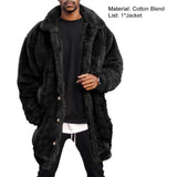 Men Coat Imitation Rabbit Fur Black Loose Long Long Sleeves  Single-breasted Hip-hop Street Long Coat