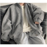 Winter Warm Coats for Men Leisure Lamb Wool Outerwear Male Loose Zipper Padded Jacket