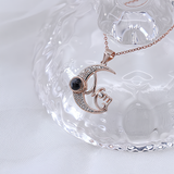 Personalized Moon Photo Projection Necklace for Mom - Unique Mother's Day Gift