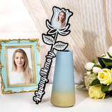 Personalized Acrylic Rose Logo Gift: Custom Photo and Name Engraved - Perfect for Mother's Day