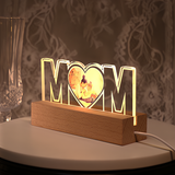 Custom MOM Heart Shaped Photo Acrylic Lamp - The Perfect Mother's Day Present to Light Up Her Heart