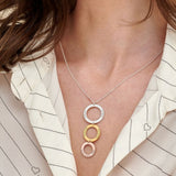 Personalized 3 Circles Tri-Color Custom Engraved Necklace for a Meaningful Mother's Day Gift