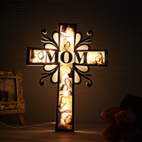 Mom Gifts Personalized LED Cross with Custom Photo Decoration for Home or Office