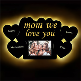 Personalized Wood Photo Night Light - Mom We Love You with Custom Name and Photo - Perfect Mother's Day Gift