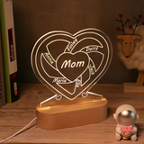Light up your loved one's heart with a custom name heart-shaped acrylic lamp